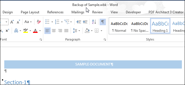 How to Open a Backup File in Word