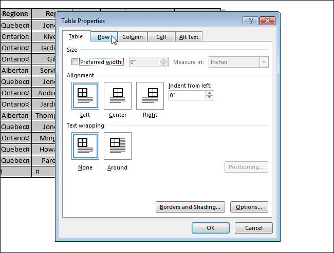 How to Freeze the Size of the Cells in a Table in Word