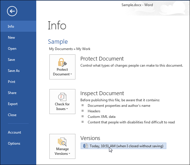 Word Read Back Function How to Use AutoRecover to Automatically Save Your Word Documents and ...