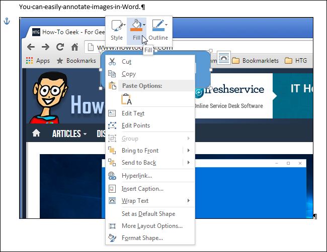 Annotation Box. Word How to Annotate an Image in Word
