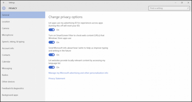 Understanding Windows 10's Privacy Settings