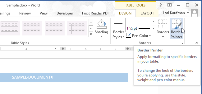 How to Add Borders to or Change Borders on a Table in Word