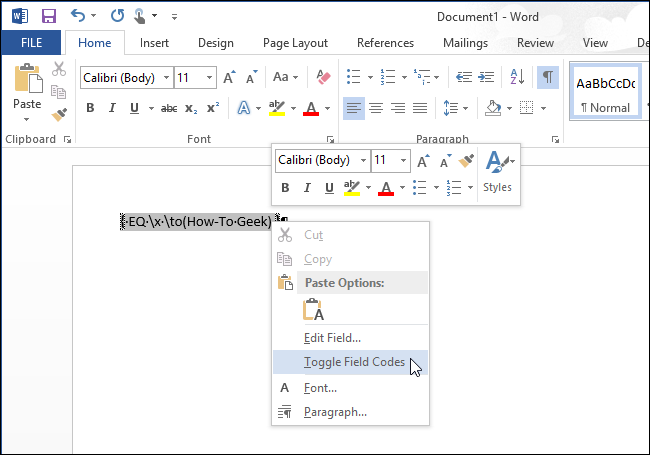 How to Overline Text in Word