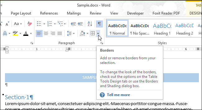 How to Add Borders to or Change Borders on a Table in Word