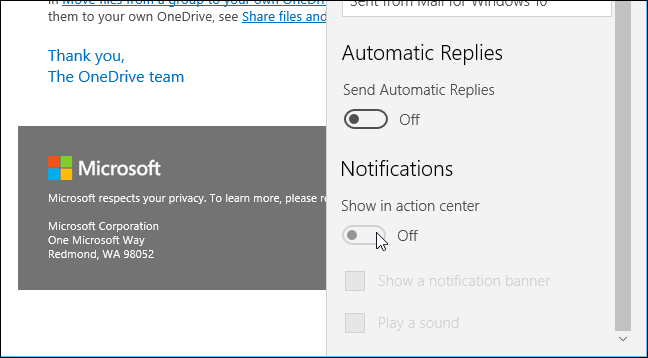 How to Enable and Disable Email Notifications in Windows 10
