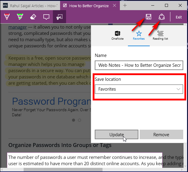 How to Make Notes on Web Pages with Microsoft Edge