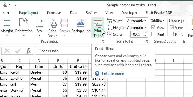 How to Repeat Specific Rows or Columns on Every Printed Page in Excel