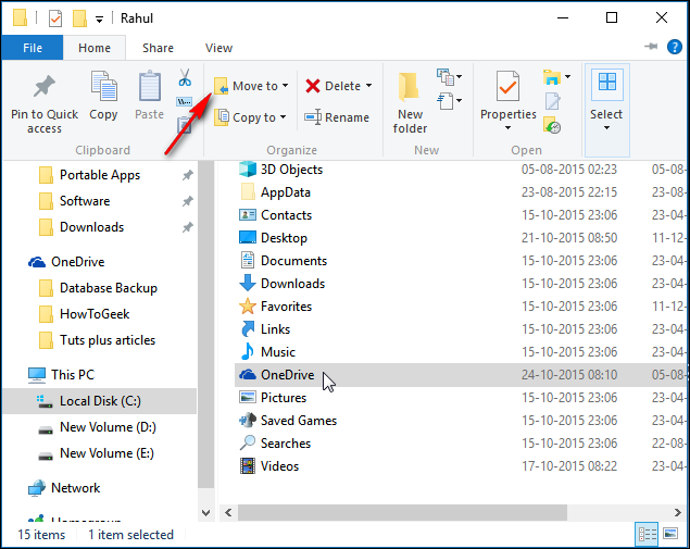 How to Change the Location of the OneDrive Folder in Windows 10