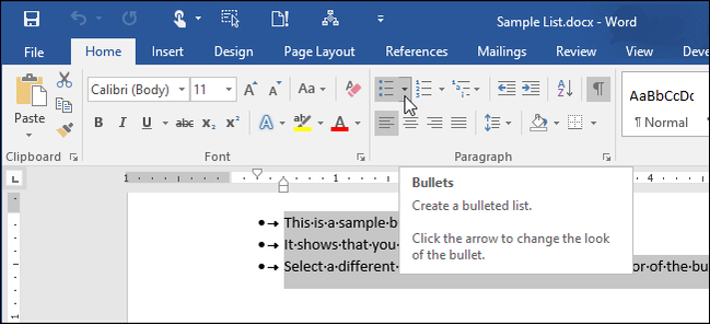 How to Customize the Bullets in a Bulleted List in Word