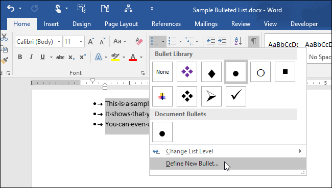 How to Use a Picture as the Bullets in a Bulleted List in Word
