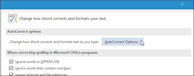 Autocorrect Options Button How to Create a Table Using the Keyboard in Word