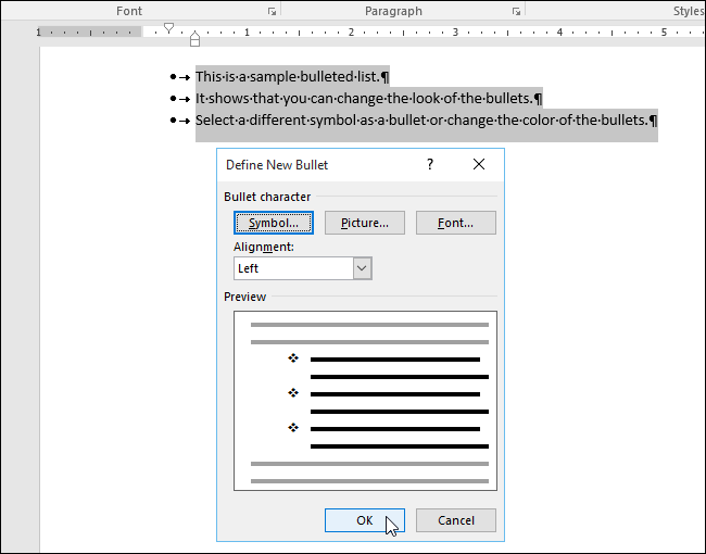 Allow Bullets How to Customize the Bullets in a Bulleted List in Word