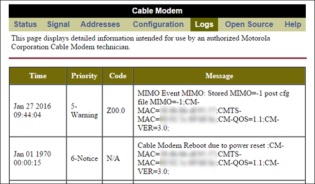 How to Read Your Cable Modem's Diagnostic Page When Something Goes Wrong