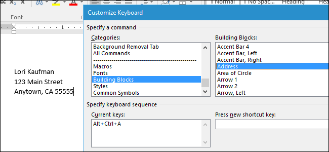How to Add Shortcut Keys to AutoText Entries in Word