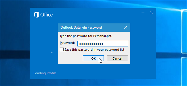 How to Set a Password on Your Outlook Data File