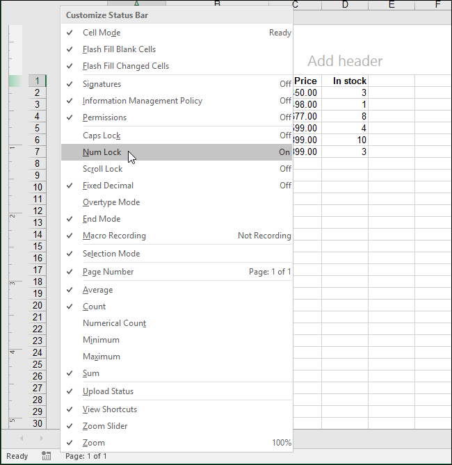 Status Field Excel How to Customize and Use the Status Bar in Excel