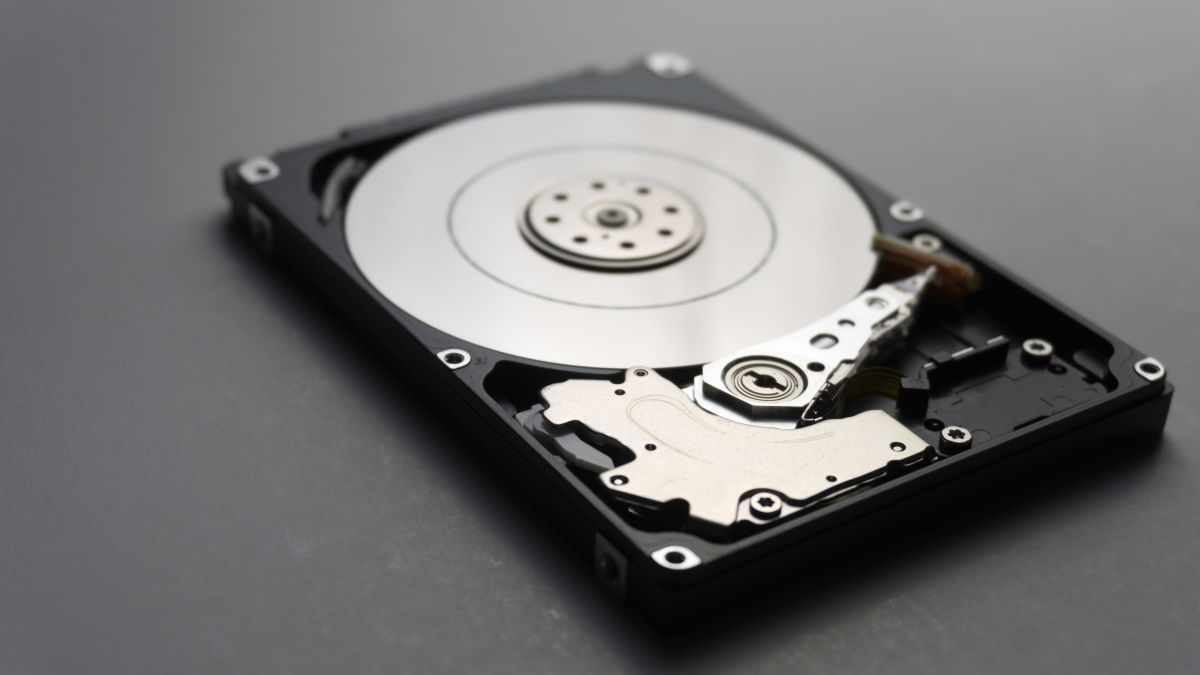 A mechanical hard drive.