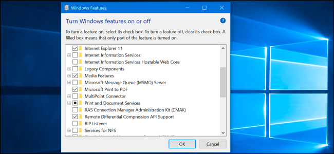 What Windows 10's "Optional Features" Do, and How to Turn Them On or Off
