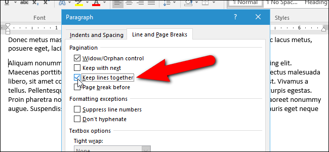 How to Stop a Paragraph from Splitting Between Pages in Microsoft Word