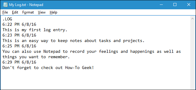 How to Use Notepad to Create a Dated Log or Journal File