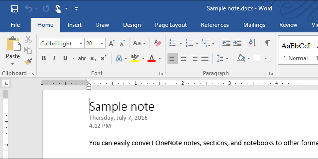 How to Export Your OneNote 2016 Notes to Different File Formats