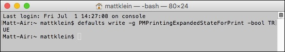 How to Show the Expanded Print and Save Dialogs in OS X by Default