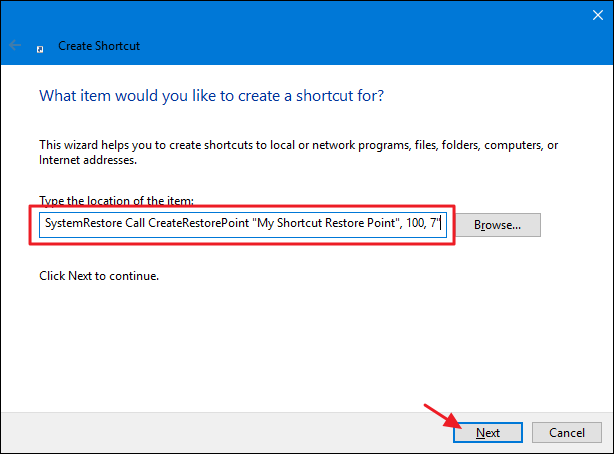 How to Make a Shortcut Icon to Create a System Restore Point in Windows