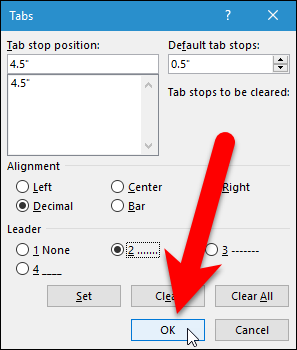 How to Add a Tab Leader to a Tab Stop in Microsoft Word