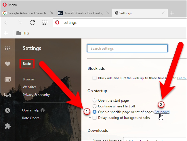 System Open Page How to Open a Specific Set of Webpages When You Start Your Browser