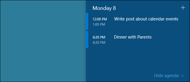 How to View and Add Calendar Events from the Windows 10 Taskbar