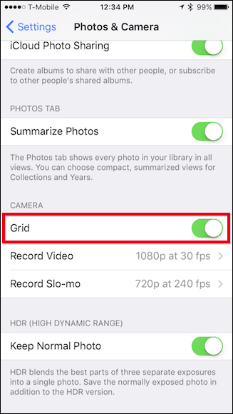 How to Enable a Grid in iOS' Camera for Perfectly Straight Photos