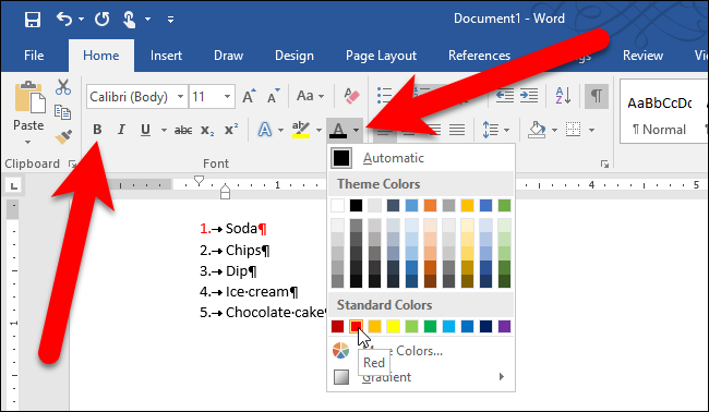 How to Format the Numbers or Bullets in a List in Microsoft Word
