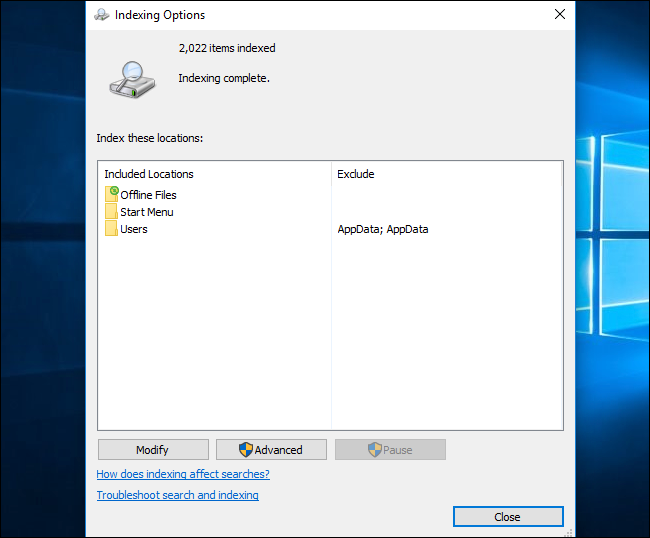Index File Window How to Choose Which Files Windows Search Indexes on Your PC