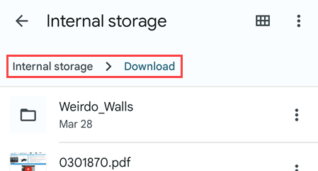 Inside the "Download" folder.