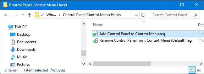 How to Add Control Panel to Windows' Context Menu