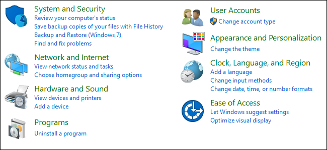 How to Change the Default Control Panel View in Windows
