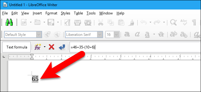 How to Use the Built-in Calculator in LibreOffice Writer