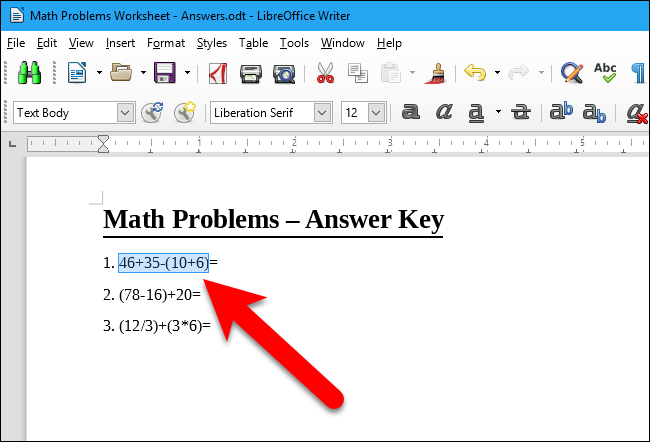 How to Use the Built-in Calculator in LibreOffice Writer