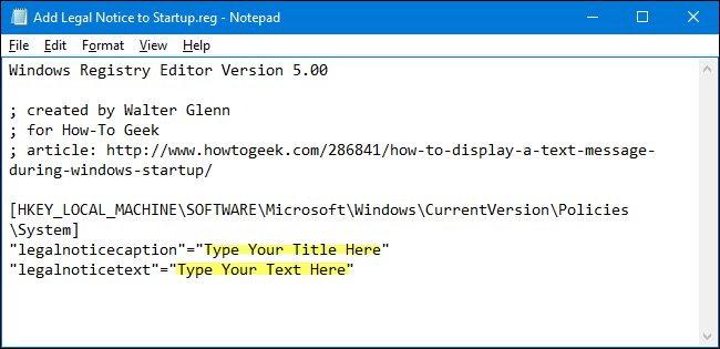 File Made Message Windows How to Display a Message During Windows Startup
