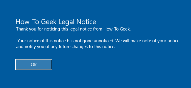 Windows System Message Example How to Display a Message During Windows Startup