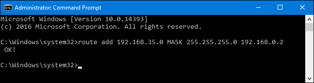 How to Add a Static TCP/IP Route to the Windows Routing Table
