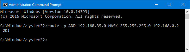 How to Add a Static TCP/IP Route to the Windows Routing Table