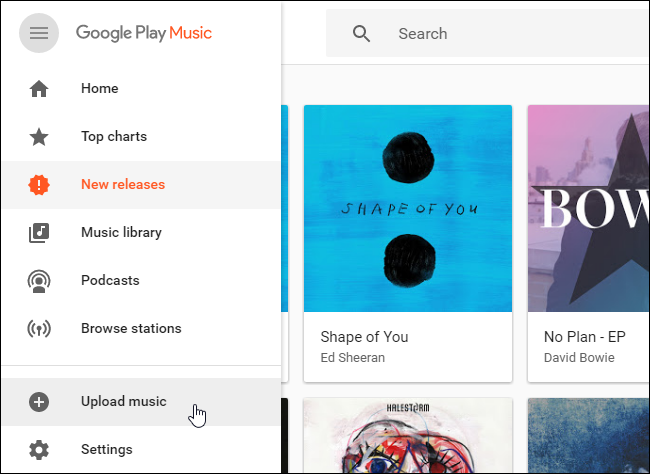 A screenshot of the now defunct Google Play Music.