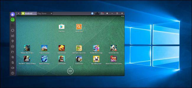 Bluestacks в Windows 10.