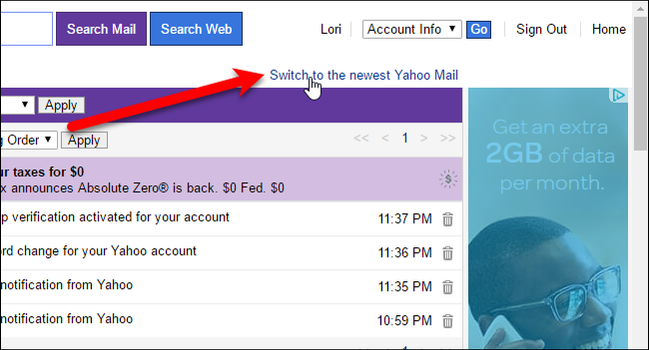How to Switch Between the Full and Basic Versions of Yahoo Mail