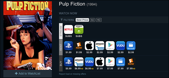 How to See Which Services Offer a Movie or Show for Streaming