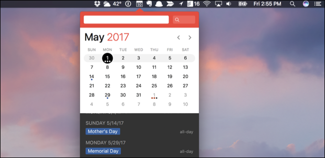 How to Add a Drop-Down Calendar to the macOS Menu Bar Clock