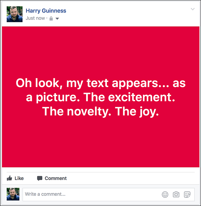 How to Create Facebook Statuses with Colorful Backgrounds or Large Stickers