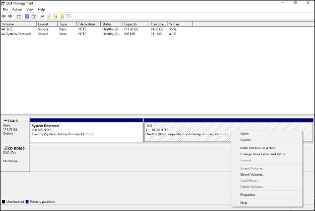 What Do the Hash Marks on a Partition in Disk Management Mean?