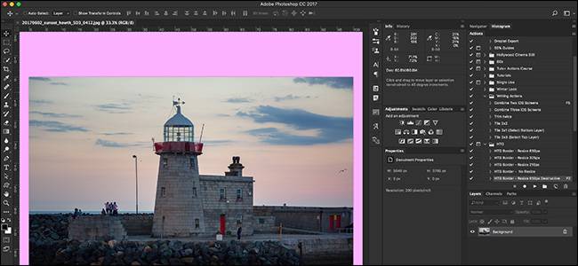 Right-clicking the gray workspace area outside the canvas to change the interface background color in Photoshop.